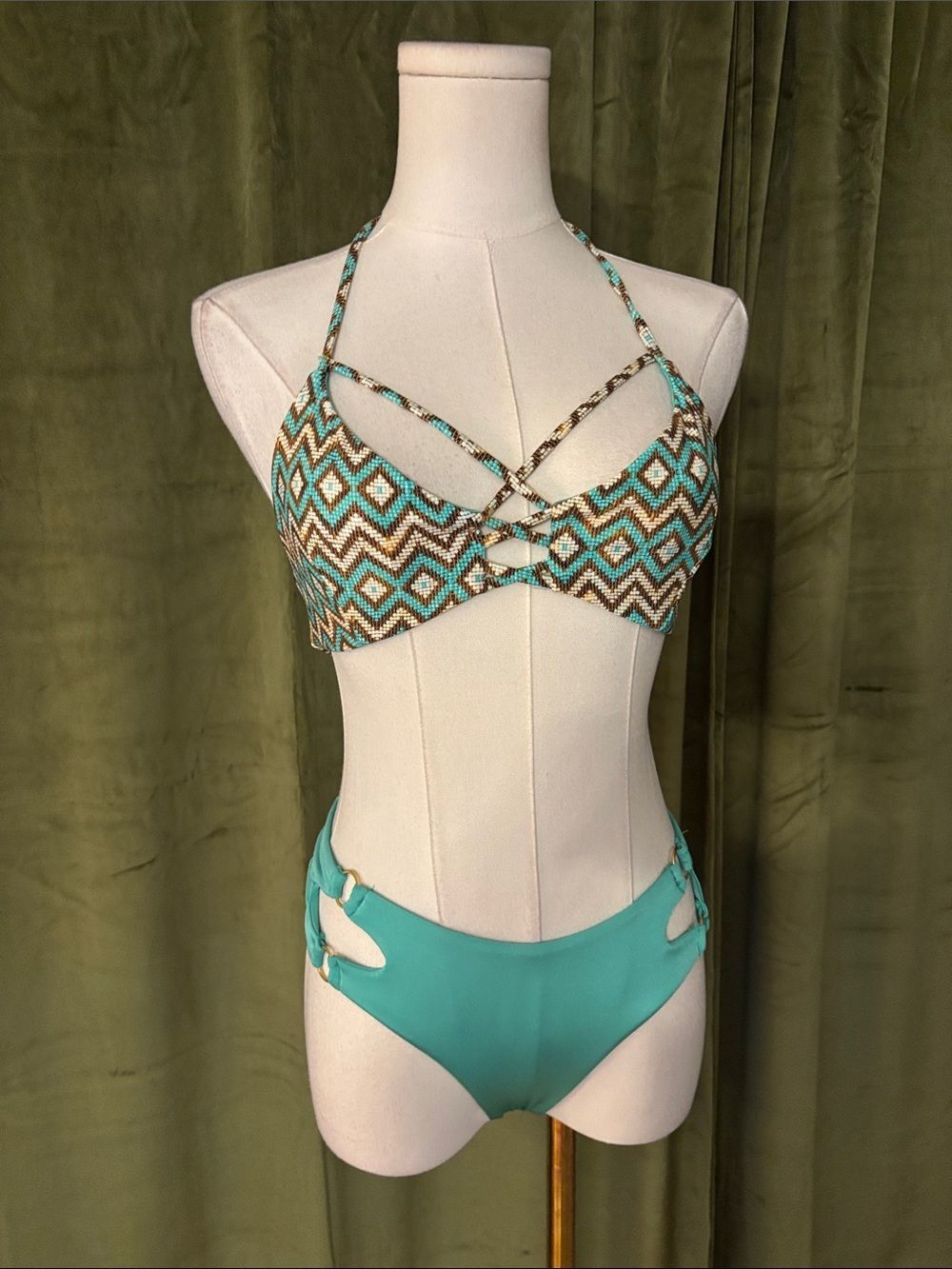 Beach Bunny Teal swimsuit ( 2 pc), M